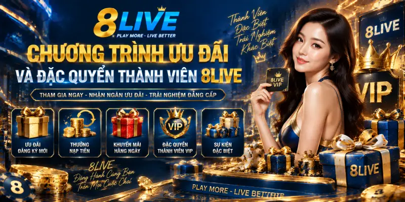 CHƯƠNG TRÌNH ƯU ĐÃI VÀ ĐẶC QUYỀN THÀNH VIÊN 8LIVE