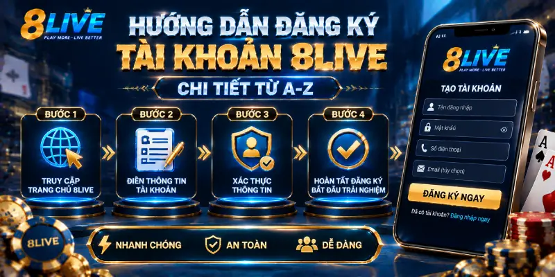 HƯỚNG DẪN ĐĂNG KÝ TÀI KHOẢN 8LIVE CHI TIẾT TỪ A-Z
